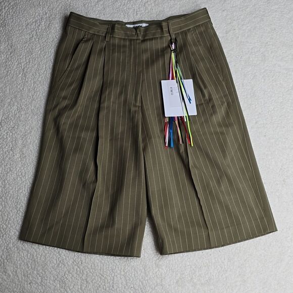 NWT MSGM Khaki Pinstripe Shorts Size IT44 Waist US 30 - Picture 3 of 10